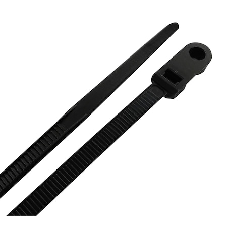 Steel Grip Cable Tie, 8 in L, 1.96 in Max Bundle Dia., Black, Polypropylene, 50 lb Strength MT-S-200-8-UV15
